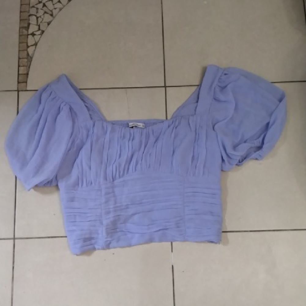 Abercrombie & Fitch Light Purple Puff Sleeve Blouse